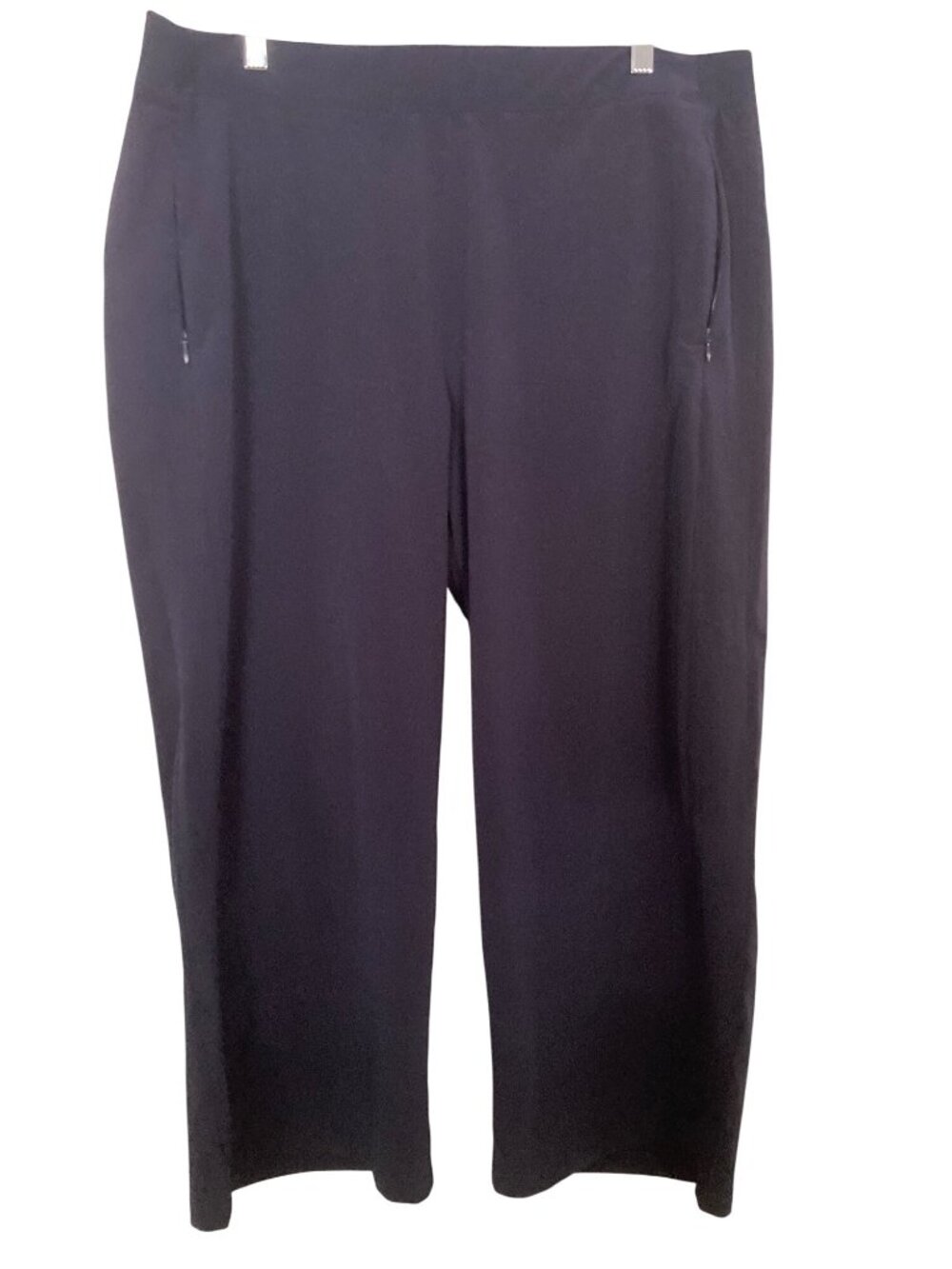 Chicos Womens Navy Pull-On Pants Size 16 US 3 Stretch Polyester Spandex Blend